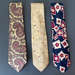 Set of 3 Polo Ralph Lauren Ties Collection 3.75” Wide 28” Long Preppy Americana